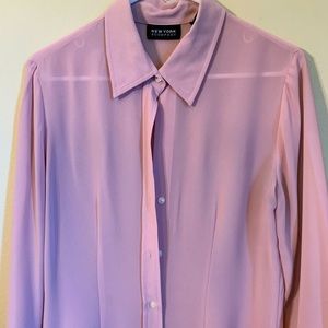 baby pink button down blouse